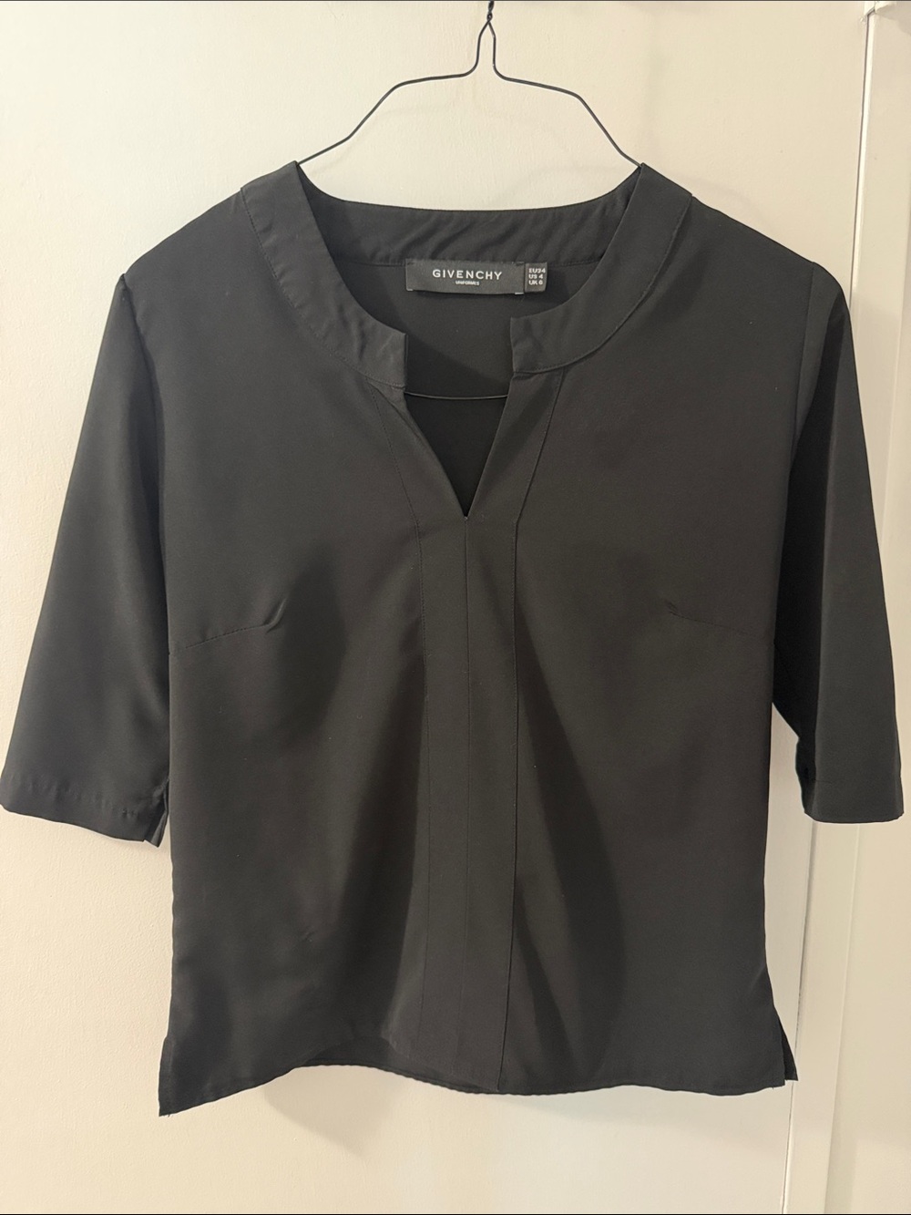 Givenchy Uniformes Black 3/4 Sleeved Blouse Size 4